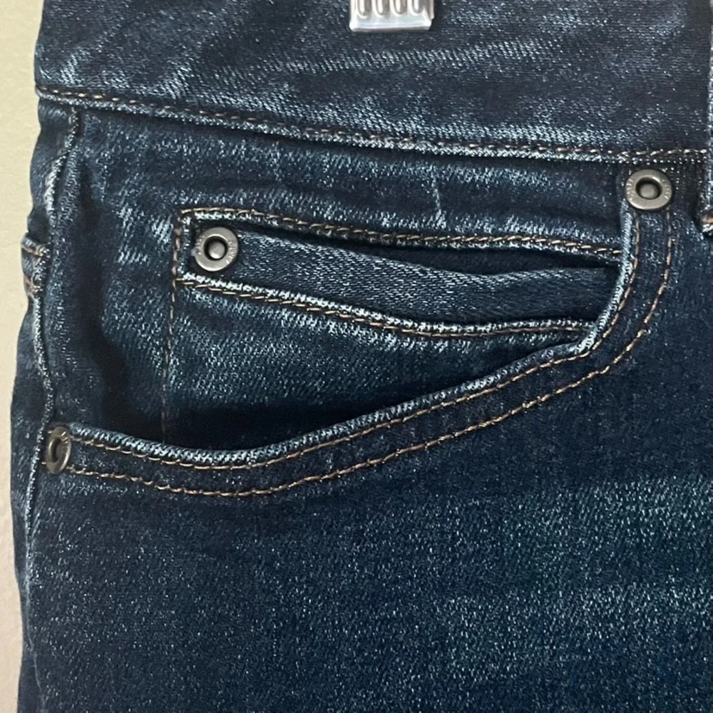 J.Jill Dark Wash Stretch Denim‎ Cargo Pocket Mini Skirt Size 12 Petite - Picture 4 of 8